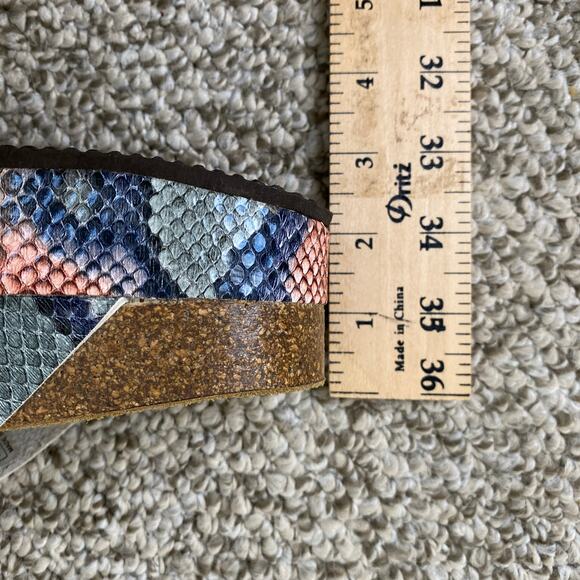 Free People Sidelines Sandals Size 38 or 7.5 Candy Pink Blue Flatform Boho - Picture 13 of 13